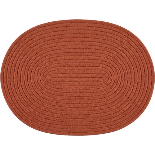 Rmvxj Oval Braided Cotton Rope Placemat 18 x 13 in Terracotta - Product view