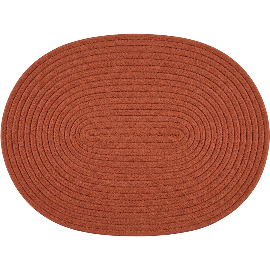 Rmvxj Oval Braided Cotton Rope Placemat 18 x 13 in Terracotta
