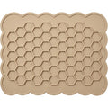 Rmvxj Scalloped Honeycomb Silicone Placemat 16 x 12 in Warm Sand - Product view